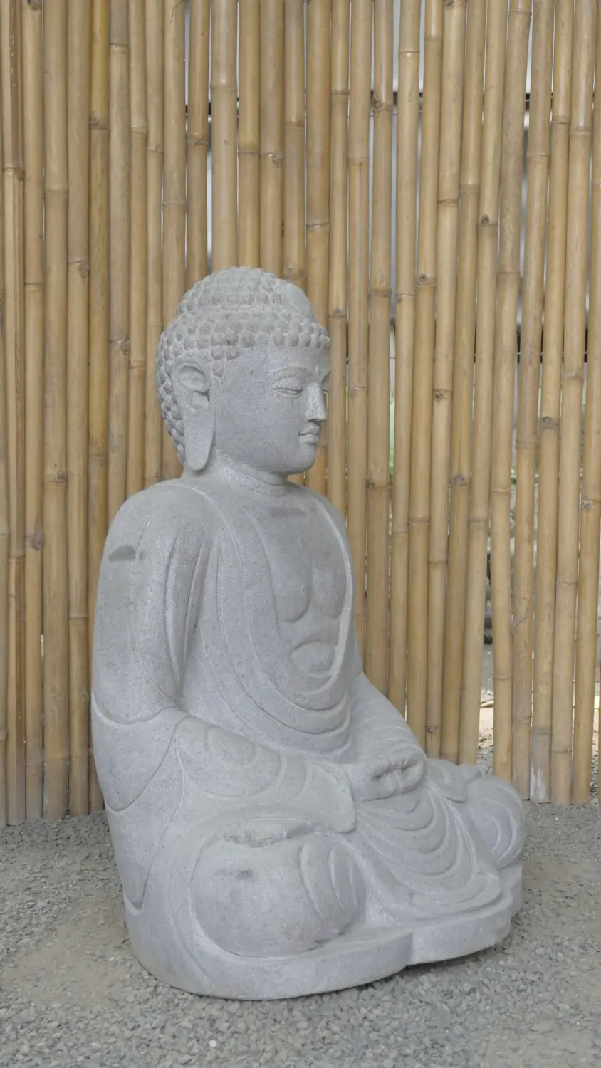  Product image 5 of the product “Seated Japanese Buddha made of Riverstone in Dhyana position - gesture of meditation, H. 100cm ”